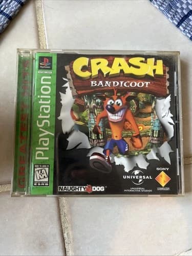 TESTED Crash Bandicoot PS1 PLAYSTATION 1 Complete in Box CIB - Naughty Dog