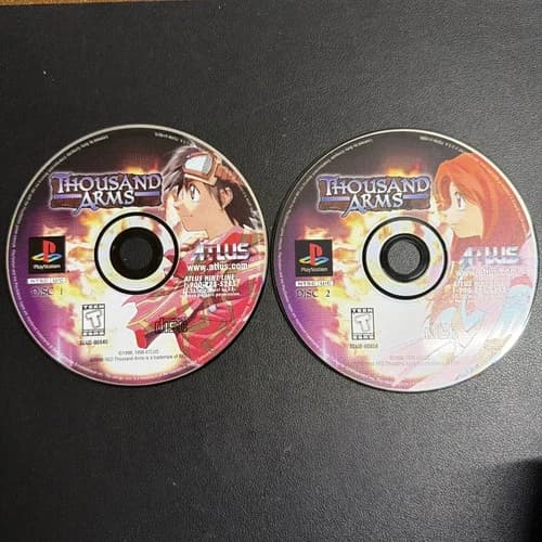 Thousand Arms (PlayStation 1 PS1) Tested🔥Both Discs Only FREE SHIPPING