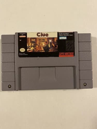 Clue (Super Nintendo Entertainment System, 1992) Tested Video Game Cartridge
