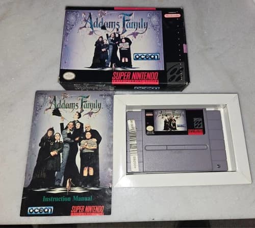 Addams Family Super Nintendo Game With Box And Manual SNES