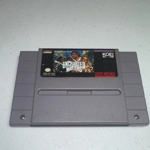 SNES Uncharted Waters Original Authentic Cartridge 1993