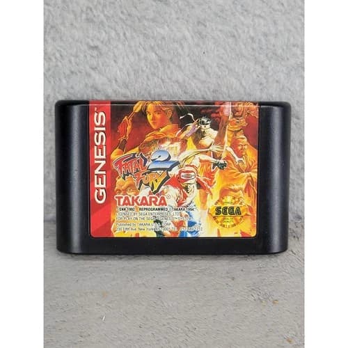 Fatal Fury 2 Sega Genesis Takara 1994 Authentic Fighting Game Cartridge Only