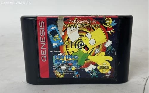 The Simpsons Bart's Nightmare - Sega Genesis (1992), GAME ONLY Tested