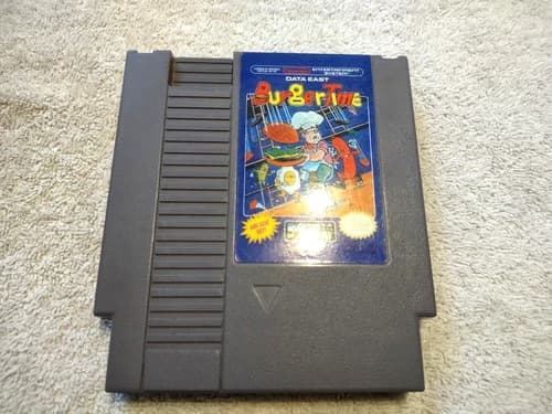 BURGER TIME for the NES CLEANED, AUTHENTIC Cartridge only Vintage