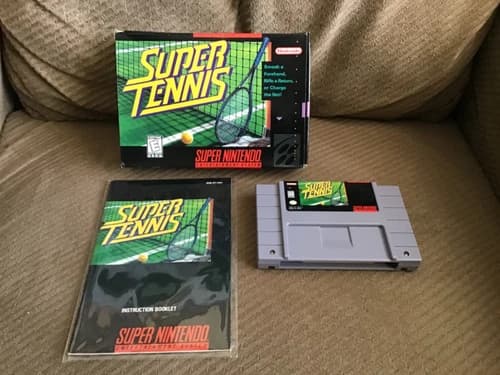 1991 SNES “SUPER TENNIS” Game Complete In Box (CIB) Original Tested Plays Great!