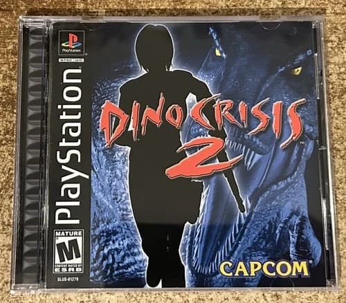 PLAYSTATION 1 - DINO CRISIS 2 Game BLACK LABEL Complete w/MANUAL Reg Card PS1