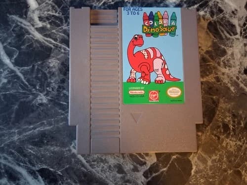 Color A Dinosaur Nintendo NES Authentic Tested Contacts Cleaned