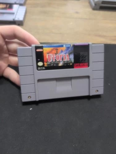 Utopia: The Creation of a Nation SNES Super Nintendo Game,Cleaned,Tested,Working