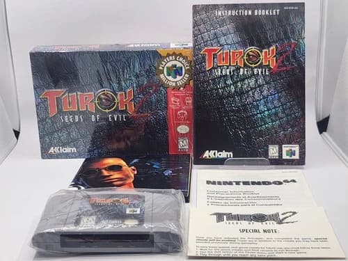 Turok 2 Seeds of Evil Nintendo 64 N64 Minty Condition CIB complete - TESTED