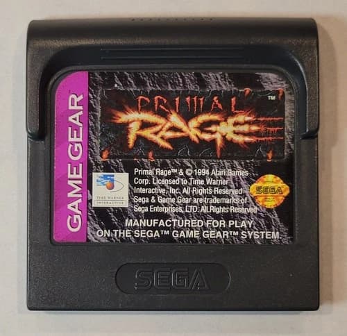 1995 Primal Rage Sega Game Gear Video Game Cartridge Only - Tested OEM Cart