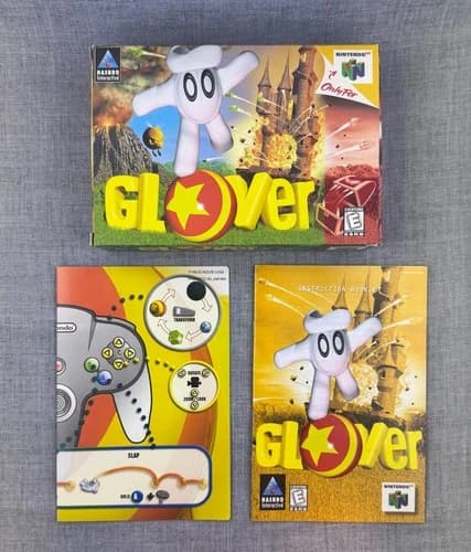 Glover Nintendo 64 N64 Box Manual Inserts Only No Cartridge Hasbro Interactive