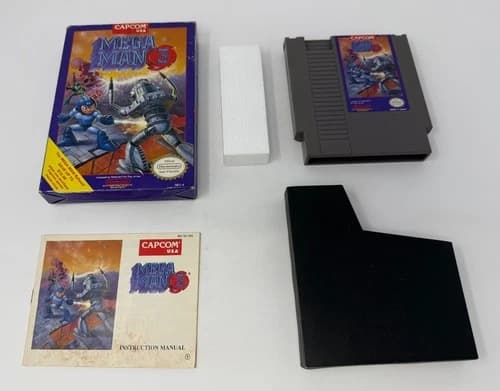 Mega Man 3 COMPLETE CIB (Game Box Manual) Nintendo NES