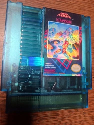 mega man nes 1 in clear blue cart tested works well