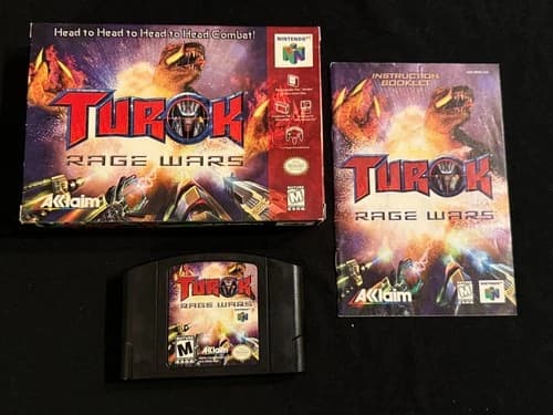 Turok Rage Wars (Nintendo 64, 1999) Box Manual Complete CIB N64