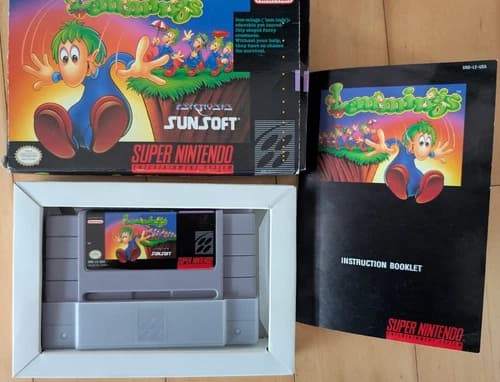 SNES - Lemmings - Super Nintendo -1992 w/ Box, Manual - condition as shown