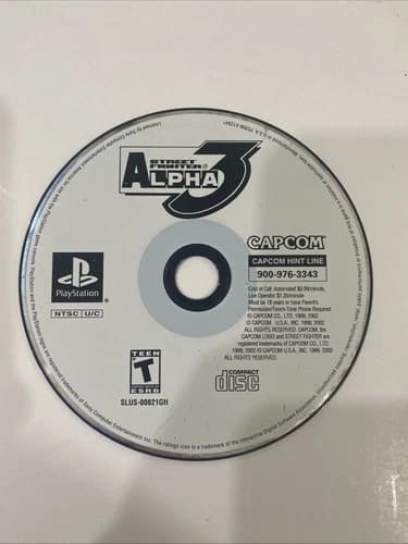 Street Fighter Alpha 3 Sony Playstation 1 PS1 Disc Only Cleaned