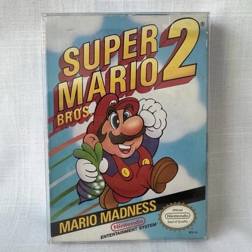 Super Mario Bros 2 Mario Madness NES Nintendo Complete In Box Authentic Clean!