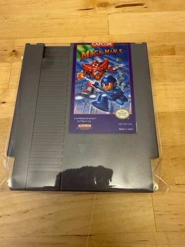 Mega Man 5 Nintendo NES Game Cartridge Only Authentic Tested Working Clean!