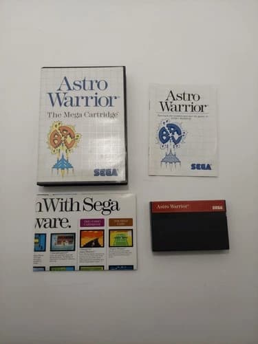 Astro Warrior (Sega Master, 1986) Complete CIB Game Cartridge, Box, Manual