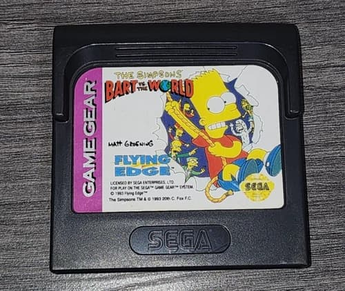 The Simpsons Bart Vs The World SEGA Game Gear Cartridge
