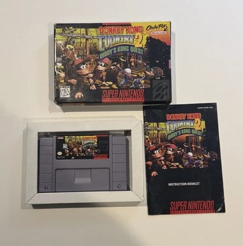 Donkey Kong Country 2: Diddy's Kong Quest (Super Nintendo, 1995) CIB Complete