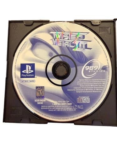 Twisted Metal III 3 - (PlayStation 1 PS1 1998) - Disc Only - Tested - Has Wear
