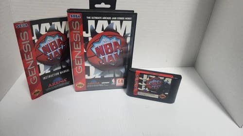 NBA Jam Sega Genesis Complete CIB Tested & Working Classic 1994 Basketball Game