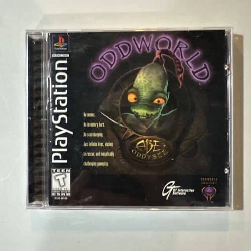 Oddworld Abe's Oddysee Sony Playstation PS1 1997 Video Game Complete Box Manual