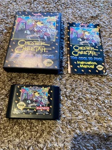Chester Cheetah: Too Cool to Fool (Sega Genesis, 1992) CIB with case, manual