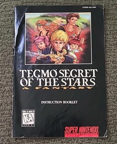 SNES TECMO SECRET OF THE STARS Complete CIB Box Super Nintendo Game JUST MANUAL!