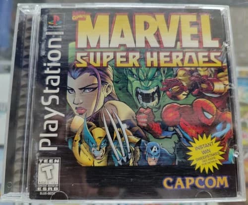 Marvel Super Heroes Sony PlayStation PS1 Complete with Registration Card -Tested
