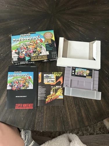 Super Nintendo SNES Game Super Mario Kart CIB Complete In Box
