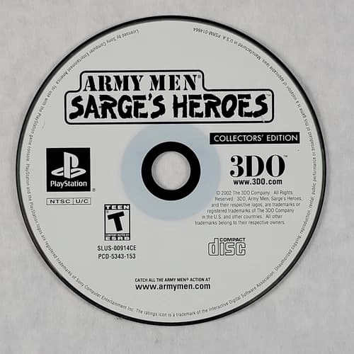 Army Men Sarge's Heroes Collector's Edition - Loose Sony PS1 Playstation 1 Disc