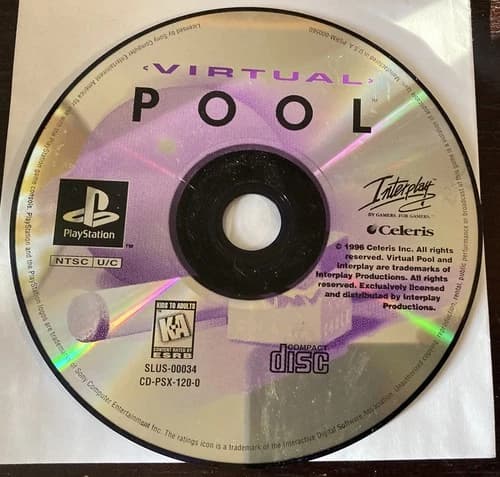 Virtual Pool (Sony Playstation 1) PS1 Disc Only