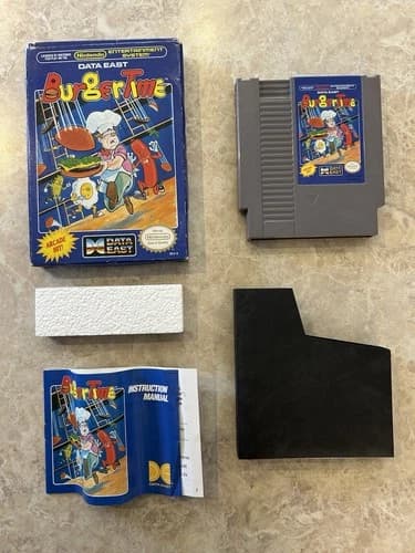 BurgerTime - Nintendo NES, 1987 - Complete in Box CIB
