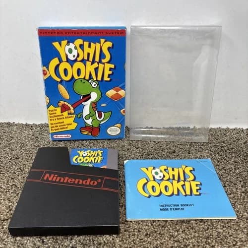 Yoshi's Cookie (Nintendo NES - 1993) (CIB Complete in box, W/ Manual ) Read
