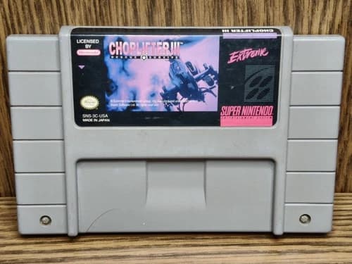 Choplifter 3 SNES Super Nintendo Cartridge Authentic Rare Tested Working