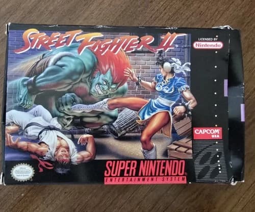 Street Fighter II SNES Super Nintendo Complete bod, Manuel Game