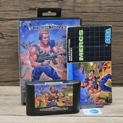 Mercs Dega Mega Drive Game Complete With Manual Acceptable