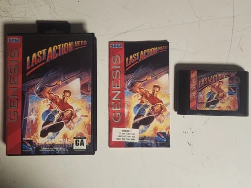 Last Action Hero - Sega Genesis ! COMPLETE CIB ! TESTED & CLEANED! VERY GOOD!