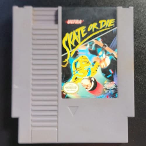 Skate or Die NES Loose Cartridge, Tested, Clean Pins, Good Label Condition