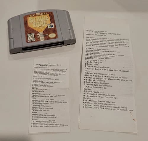 Nintendo 64 Mike Piazza's Strike Zone - Game Cartridge w/ instructions - TESTED
