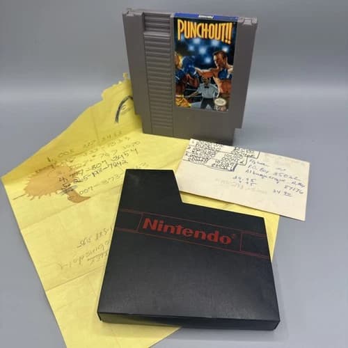 PUNCH-OUT!! cart for Nintendo NES (Nintendo, 1987) w/ Original Paper
