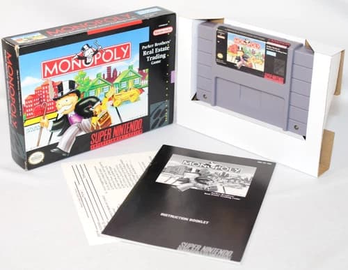 Monopoly SNES Super Nintendo Complete CIB! Good Condition w Reg! NICE!