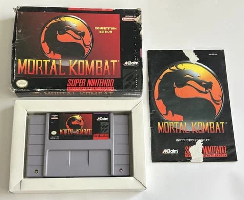 Super Nintendo SNES Game - Mortal Kombat Complete BOXED CIB FREE SHIPPING