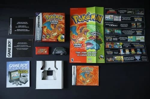Pokémon FireRed Version CIB w/ Wireless Adapter | Authentic | Game Boy Advance