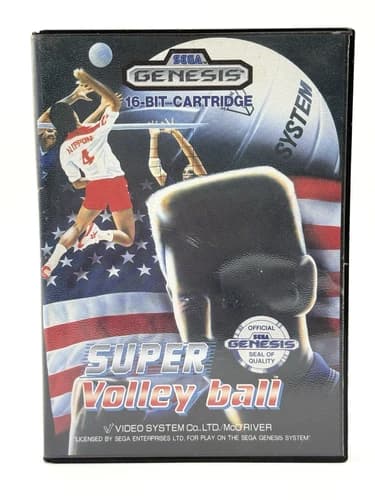 Super Volleyball Sega Genesis Video Game Complete in Box Clean Tested & Working