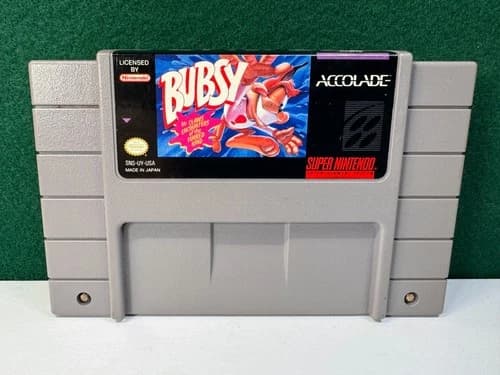 Bubsy in Claws Encounters of the Furred Kind (Super Nintendo SNES 1993) Authenti