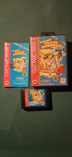 The Incredible Crash Dummies- Sega Genesis Complete Case Cartridge Manual Reg