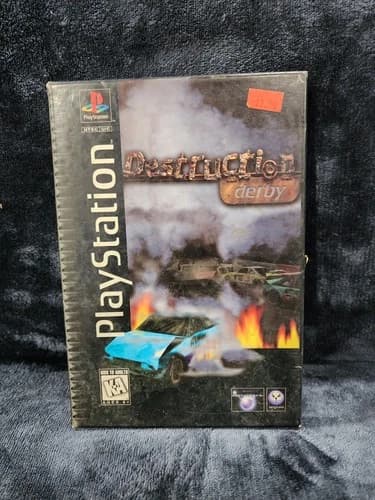Destruction Derby (Sony PlayStation PS1, 1997) LONG BOX COMPLETE W/ Reg Card